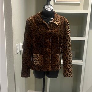 Leopard Print Teddy Jacket. Preloved
